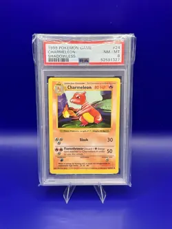 Pokemon Charmeleon Shadowless Base Set PSA 8 #24/102 Uncommon 1999 - Image 1