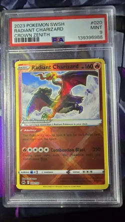 2023 Pokemon SWSH Radiant Charizard Crown Zenith PSA 9 Mint 20/159 - Image 1