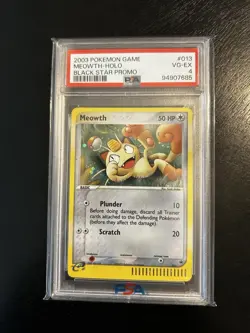 2003 Pokemon Game Black Star Promo Meowth Holo #013 Series Collector's Tin PSA 4 - Image 1