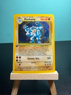 🔥 Machamp 8/102 1st Edition Holo Rare HP | Vintage Base Set WOTC Pokemon - Image 1