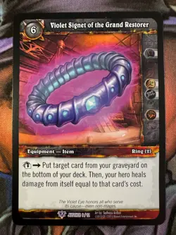 World of Warcraft TCG Promo Justice 6/12 Violet Signet of the Grand Restorer - Image 1
