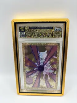 Jerrski Fan Art Mew & Mewtwo 1 Of 1 Gold Star Edition COA Rare Pokemon Exclusive - Image 1