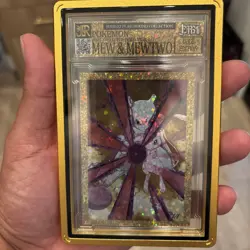 Jerrski Fan Art Mew & Mewtwo 1 Of 1 Gold Star Edition COA Rare Pokemon Exclusive - Image 3