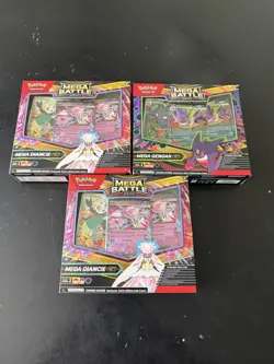 3 Pokemon TCG Mega Battle Deck Bundle 2x Mega Diancie ex & 1x Mega Gengar ex - Image 1
