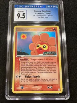 Pokemon Sunny Castform Reverse Holo 31/113 from EX Delta Species in a CGC 10 !! - Image 1
