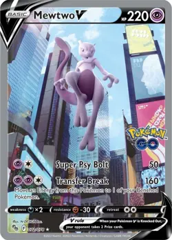 Mewtwo V (Alternate Full Art) 072/078 Pokemon GO Holo - Image 1