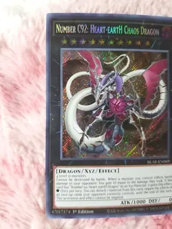 Yu-gi-oh Number C92: Heart-eartH Chaos Dragon BLAR-EN069 Secret Rare 1st Edition - Image 2