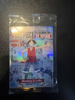Bandai Namco One Piece CCG Monkey D. Luffy Promo Full Art Holo Card US Voyage - Image 2