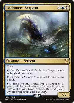MTG Throne of Eldraine Foil 195/269 Lochmere Serpent - Image 1