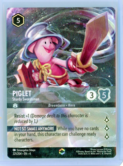 Lorcana Piglet Sturdy Swordsman 221/204 Enchanted Ursula's Return Set 4 - Image 1