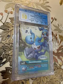 CGC Perfect 10 Digimon Card Game DemiVeemon Ultimate Cup BT3-002 Alt Art - Image 1