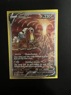 Pokemon Entei v Holo Ultra Rare TCG Card Crown Zenith Galarian Gallery GG36/GG70 - Image 1