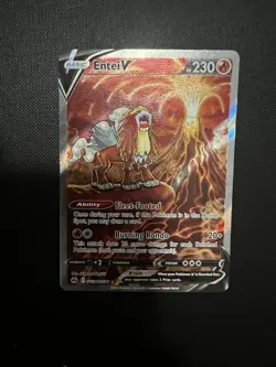 Pokemon Entei v Holo Ultra Rare TCG Card Crown Zenith Galarian Gallery GG36/GG70 - Image 2