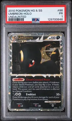 PSA 1 Umbreon 86/90 Prime HGSS Undaunted 2010 Holo Rare Pokemon Card TCG - Image 1