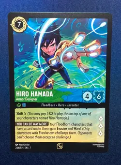 Disney Lorcana - Hiro Hamada Armor Designer 24A/P2 League Promo Card TCG - Image 1