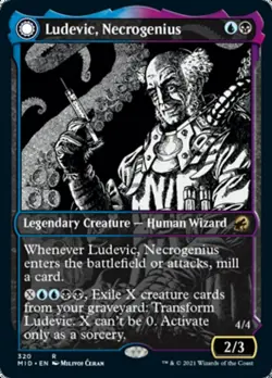 MTG Ludevic, Necrogenius Foil Showcase x1 NM Innistrad: Midnight Hunt - Image 1