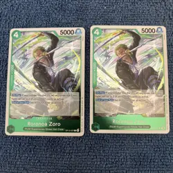 2x One Piece CCG Roronoa Zoro Carrying On His Will R Holo Card OP13-037 NM - Image 1