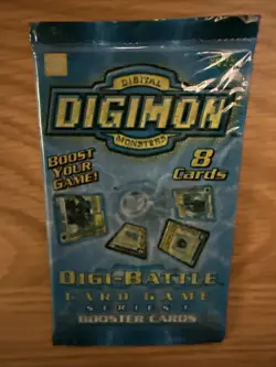 DIGIMON DIGI-BATTLE CARD GAME 2000 BAN DAI BOOSTER PACK SERIES 1 FACTORY SEALED - Image 1