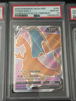 Pokemon Graded Card Lot Charizard V Rocket's Moltres ex 3 Cards - Image 1