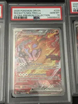 Pokemon Graded Card Lot Charizard V Rocket's Moltres ex 3 Cards - Image 2