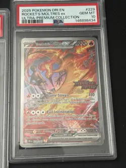 Pokemon Graded Card Lot Charizard V Rocket's Moltres ex 3 Cards - Image 3