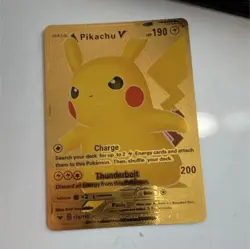 Pokemon Pikachu V 043/185 Swsh04 Vivid Voltage Gold Foil Holo Ultra Rare Card - Image 1