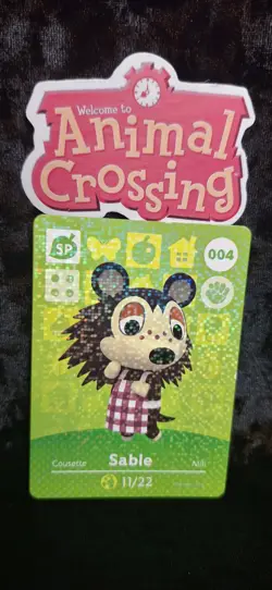 Animal Crossing Nintendo Amiibo Card Sable #004 Holo Card Stock - Image 1