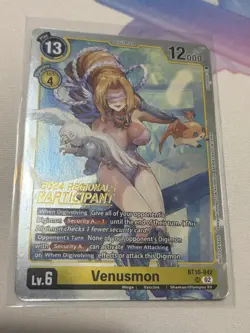 Digimon Card Game Venusmon BT10-042 2024 Regionals Participant - Image 1