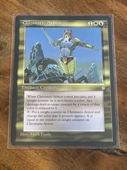 Chromatic Armor Ice Age NM White Blue Rare MAGIC THE GATHERING CARD - Image 1