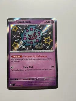 Spiritomb 158/091 SV: Paldean Fates Holo Baby Shiny Pokemon Card - Image 1