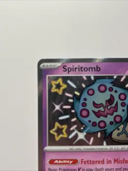 Spiritomb 158/091 SV: Paldean Fates Holo Baby Shiny Pokemon Card - Image 2