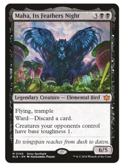 1x MTG Maha, Its Feathers Night - BLB Mythic! NM Mint! Ships Fast - Image 1