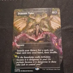Demonic Tutor (Borderless) NM+, Mythic Rare Sorcery, Pack Fresh & Never Played - Image 1