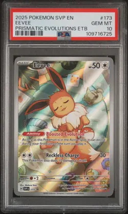 PSA 10 Eevee 173 Pokemon Svp En SV Black Star Promo 2025 Prismatic Evolutions Et - Image 1