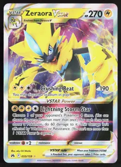 Zeraora VSTAR 055/159 Rare VSTAR Crown Zenith Pokemon Near Mint - Image 1