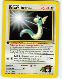 Erika's Dratini - 1st Edition - 42/132 Gym Heroes- WOTC - Pokemon TCG - 2000 - Image 1