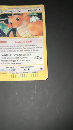 Carta Pokemon Dragonite Expedition 9/165, Holo, ITALIANO , condizioni Poor - Image 2