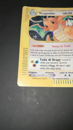 Carta Pokemon Dragonite Expedition 9/165, Holo, ITALIANO , condizioni Poor - Image 3