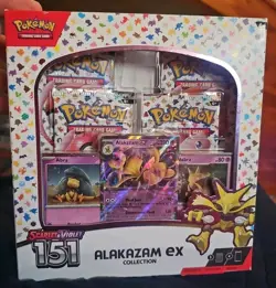 Pokemon 151 Alakazam ex Collection Box Factory Sealed SV151 Booster Packs - Image 1