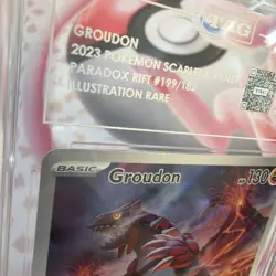 2023 Pokemon Paradox Rift GROUDON #199/182 Illustration Rare English TAG 9 Mint - Image 4