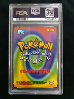 Graded PSA 9 1999 Topps Pokemon WARTORTLE #8 #E8 Movie Edition MINT - Image 3