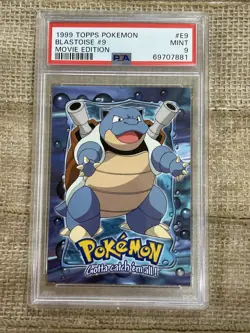 Graded PSA 9 1999 Topps Pokemon - Blastoise #9 - Movie Edition - Image 1