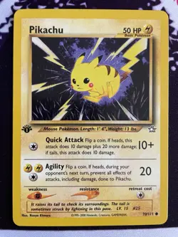 Pokemon Pikachu Neo Genesis 1st Edition 70/111 NM+ With Extras - Image 2