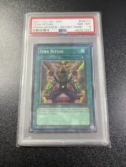 2007 Yu-Gi-Oh! Premium Pack Secret Rare Misprint Zera Ritual PSA NM-MT 8 - Image 1