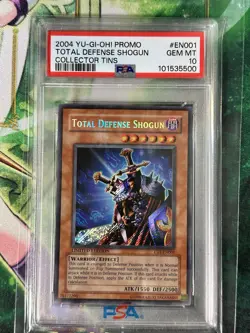 2004 YU-GI-OH! PROMO COLLECTOR TINS #EN001 TOTAL DEFENSE SHOGUN PSA 10 - Image 1