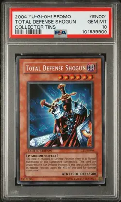 2004 YU-GI-OH! PROMO COLLECTOR TINS #EN001 TOTAL DEFENSE SHOGUN PSA 10 - Image 3