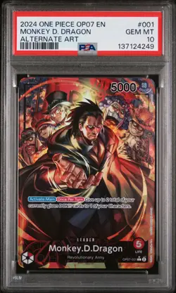 2024 One Piece Op07-500 Years Future Monkey D. Dragon Alternate Art PSA 10 #001 - Image 1