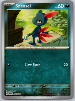 Sneasel 061/131 - (Master Ball) Reverse Holo Pokemon Prismatic Evolutions NM - Image 1