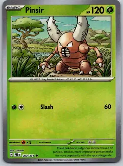Pinsir (Master Ball Holo) - 003/131 Prismatic Evolutions Pokemon NM - Image 1