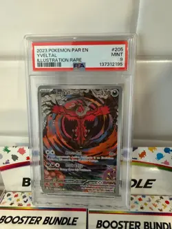 2023 POKEMON PAR EN PARADOX RIFT ILLUSTRATION RARE #205 YVELTAL PSA 9 MINT - Image 1
